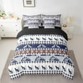 thumbnail image 2 of Rustic Cabin Lodge Bedding Set Twin 7 Pcs,Fox Wildlife Bed in a Bag with Flat Fitted Sheet,Checkered Buffalo Plaid Comforter Set with Pillowcase and Sham,Safari Animal Bed Sheets Set, 2 of 4