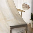 thumbnail image 5 of Beige Semi Sheer Curtains 63 Inch Length 2 Panels Set, Retro Oil Painting Modern Abstract Art Aesthetics Sheer Kitchen Curtain Privacy Voile Window Curtain for Living Room Bedroom Rod Pocket Drapes, 5 of 7