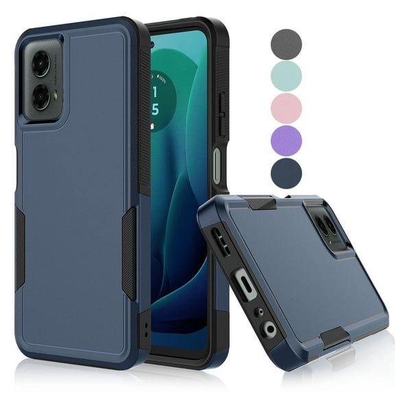 For Moto G 5G 2024 Case ,Sturdy Phone Case for Motorola Moto G 5G 2024, Tekcoo Shockproof Protection Heavy Duty Armor Hard Plastic & Rubber Rugged Bumper 2-in-1 Case Cover -Dark Blue