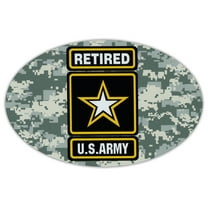 Oval Shaped Car/Refrigerator Magnet - US Army Retired - Support Our Military Troops