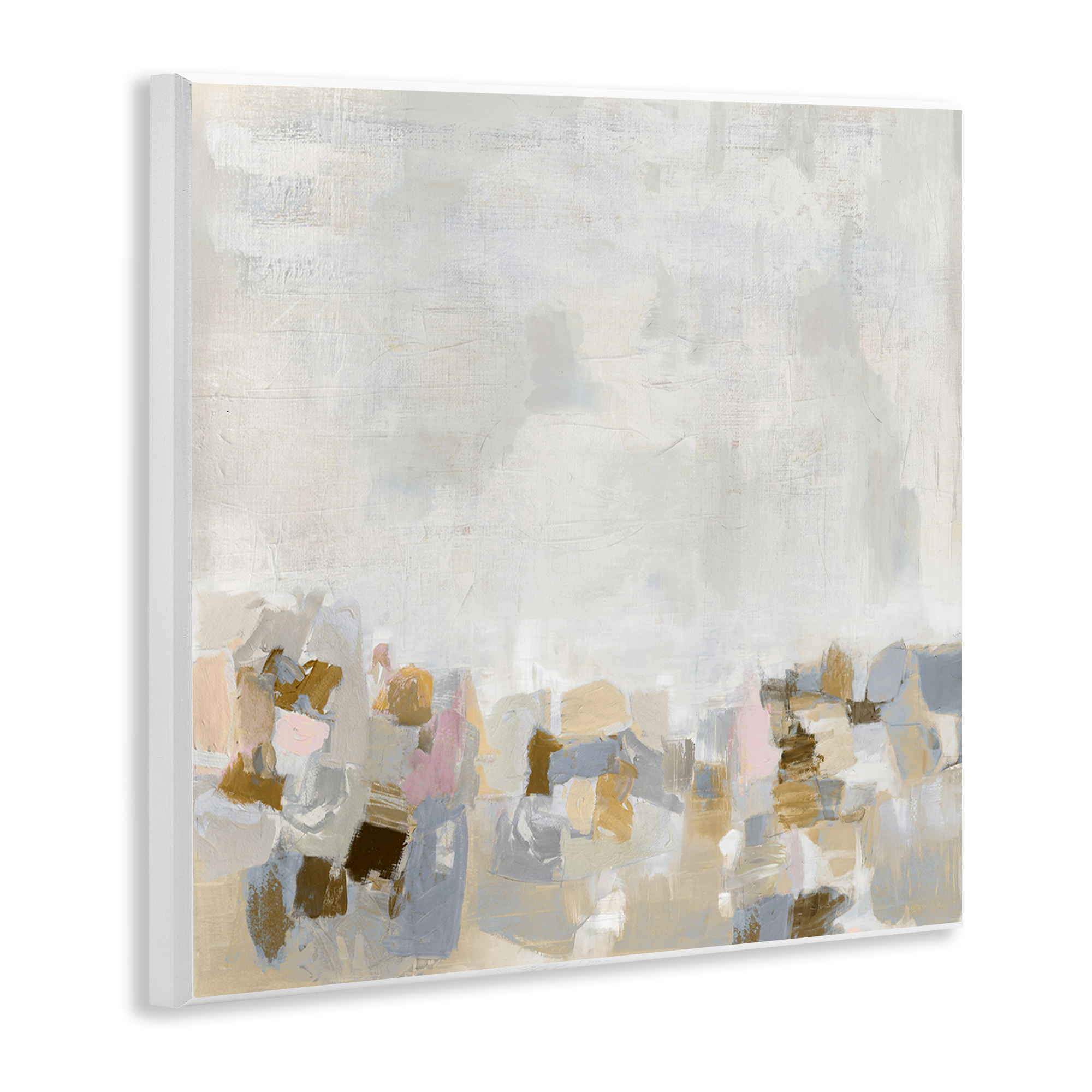 Stupell Industries Rustic Beige & Grey Abstract Painting Unframed Art Print Wall Art, 12 x 12