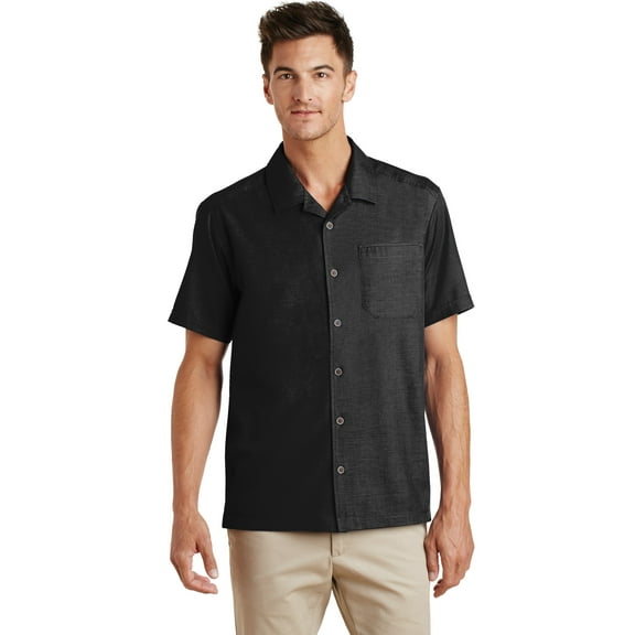 Port Authority Textured Camp Shirt (S662) Celedon, XS