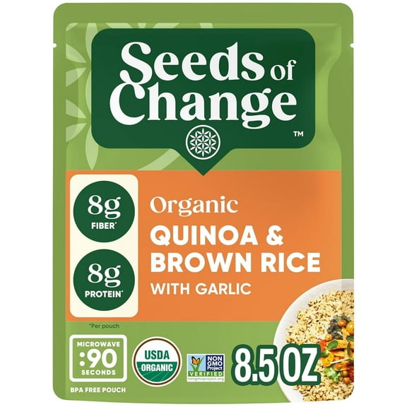 Seeds of Change Certified Organic Quinoa and Brown Rice Garlic 2 Count 8.5 oz