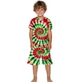 thumbnail image 2 of ibiyuan Baby Girl Summer Clothes Crewneck Athletic Short-Sleeve T- Shirt and Shorts Set 2-Piece Classic Graphic Summer Outfits for Boys,6-7 Years,Green, 2 of 7