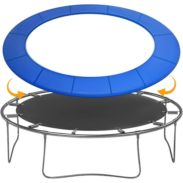 Coussin de Remplacement pour Trampoline de 12 Pi, Housse de Ressort de Trampoline, Coussin de Sécurité de Trampoline en Mousse EPE Épaissie, Résistant aux Déchirures et Imperméable, Sans Trous pour Poteau