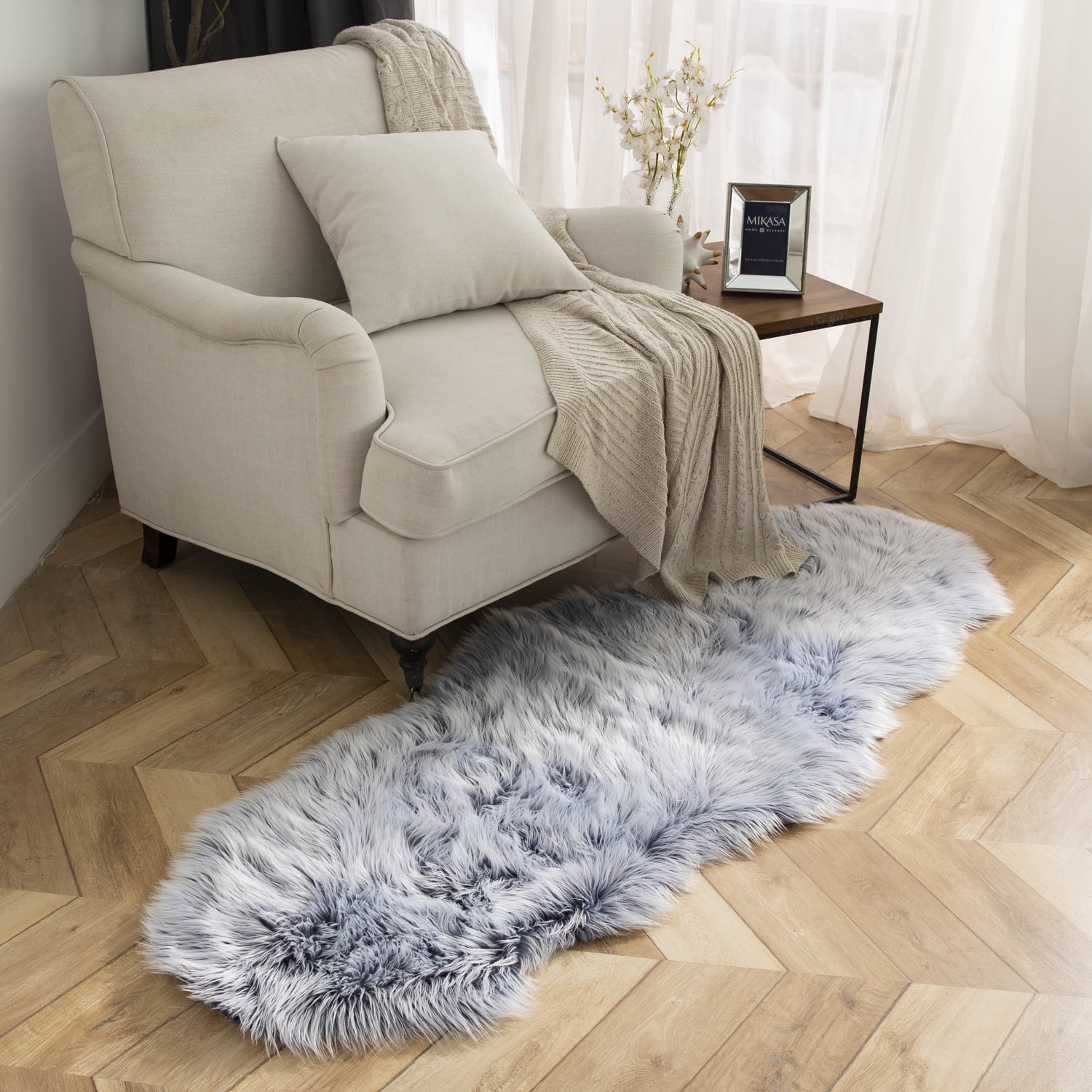 Deluxe Ultra Soft Faux Sheepskin Fur Series Fluffy Decorative Indoor