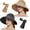 Khaki+Black, variant on Foldable Straw Sun Visors for Women, Sun Protecetion Wide Brim Sun Hats Adjustable Topless Beach Hat