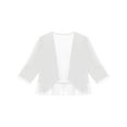 thumbnail image 6 of Yartina Womens Half Sleeve Sheer Mesh Shrug Cropped Bolero Cardigan Cover Up White 4XL, 6 of 7