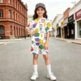thumbnail image 5 of Grblisyd Back to School Girls Two Piece Sets Short Sleeve Tshirts Back to School Summer Outfits Size 6-14, 5 of 5
