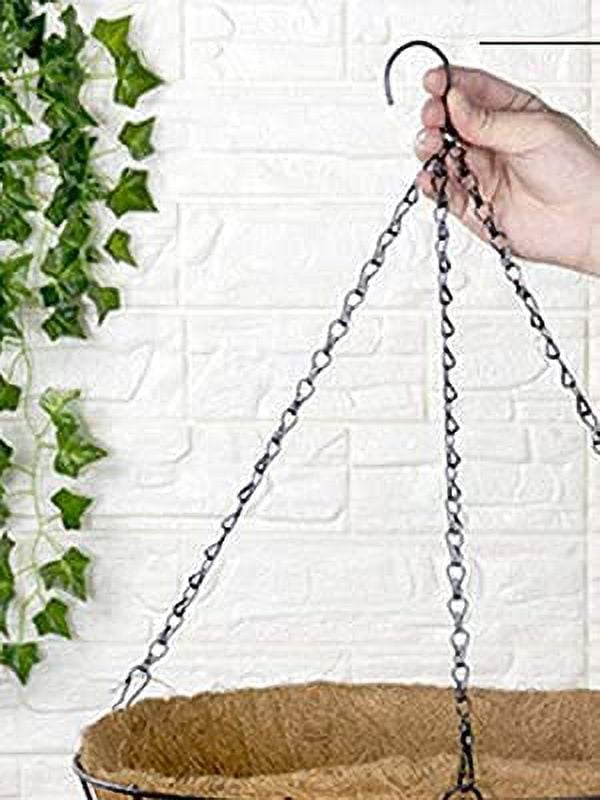Ashman Online, Metal Hanging Planter Basket, Indoor Outdoor Watering Hanging Baskets, Black Color, (2Pack)
