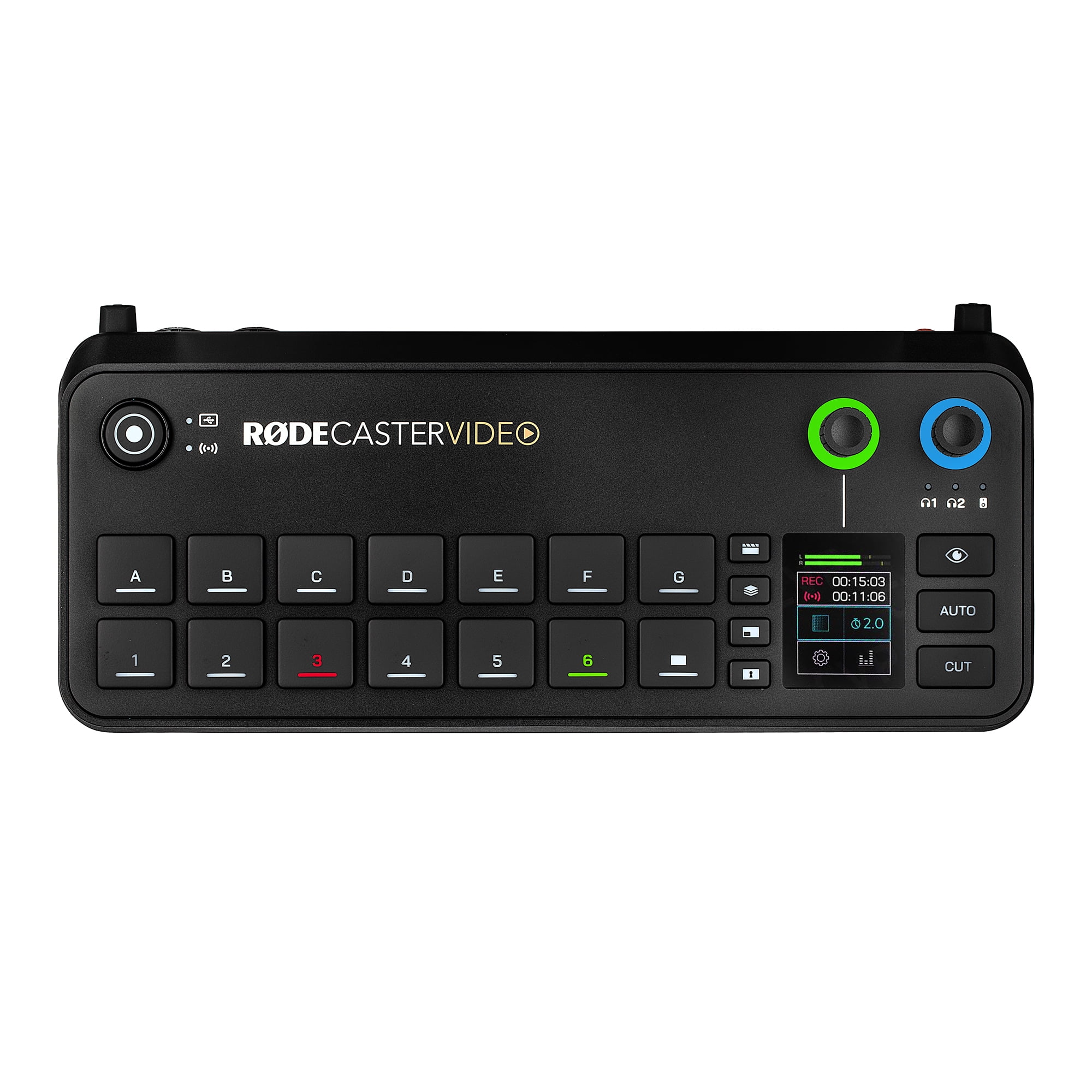RODECaster Video All-in-One Production Console + 2x Professional Studio Headphones + 2x Podcast Microphone + 2x Mic Arm + 64GB Micro SD Memory Card + 4x USB-C + 4x Video Cables + More (Bundle)