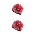 thumbnail image 2 of Tuque Style Bohème Hijab Imprimé Floral Turban Protection des Oreilles Bonnet Fleur Rouge Ensemble de 2, 2 of 6