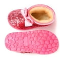 thumbnail image 4 of Owordtank Girl's Warm Winter Sequin Waterpoof Outdoor Snow Warm Fur Lined Outdoor Boots, 4 of 5