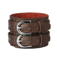 thumbnail image 2 of 2xpulsera Ancha de Cuero PU de Doble Multicolor para Hombre, Accesorio Café, 2 of 8