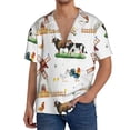 thumbnail image 1 of Balery Cute Farm Camisa Casual de Manga Corta con Botones para Hombre, Texturizada, Estilo Cubano, para Playa, Verano-X-Large, 1 of 5