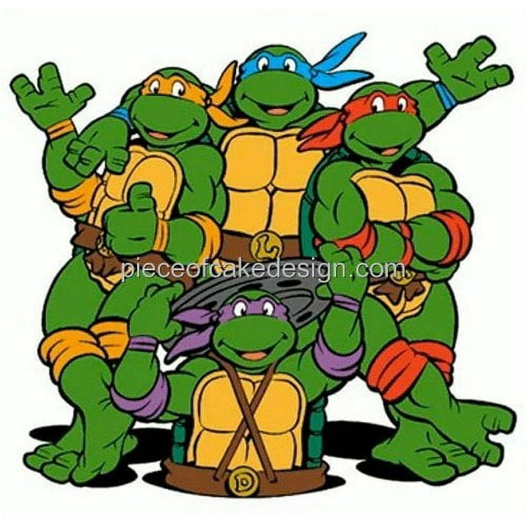 90s Teenage Mutant Ninja Turtles Cartoon Birthday Edible Image Cake Topper ABPID05504 - Walmart.com for Free Printable Ninja Turtle Birthday Card