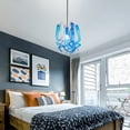 thumbnail image 4 of Longree Mini Murano Blown Glass Chandelier Blue and White Pendant Light Fixture for Children's Rooms, Bedrooms, Living Rooms, 4 of 7