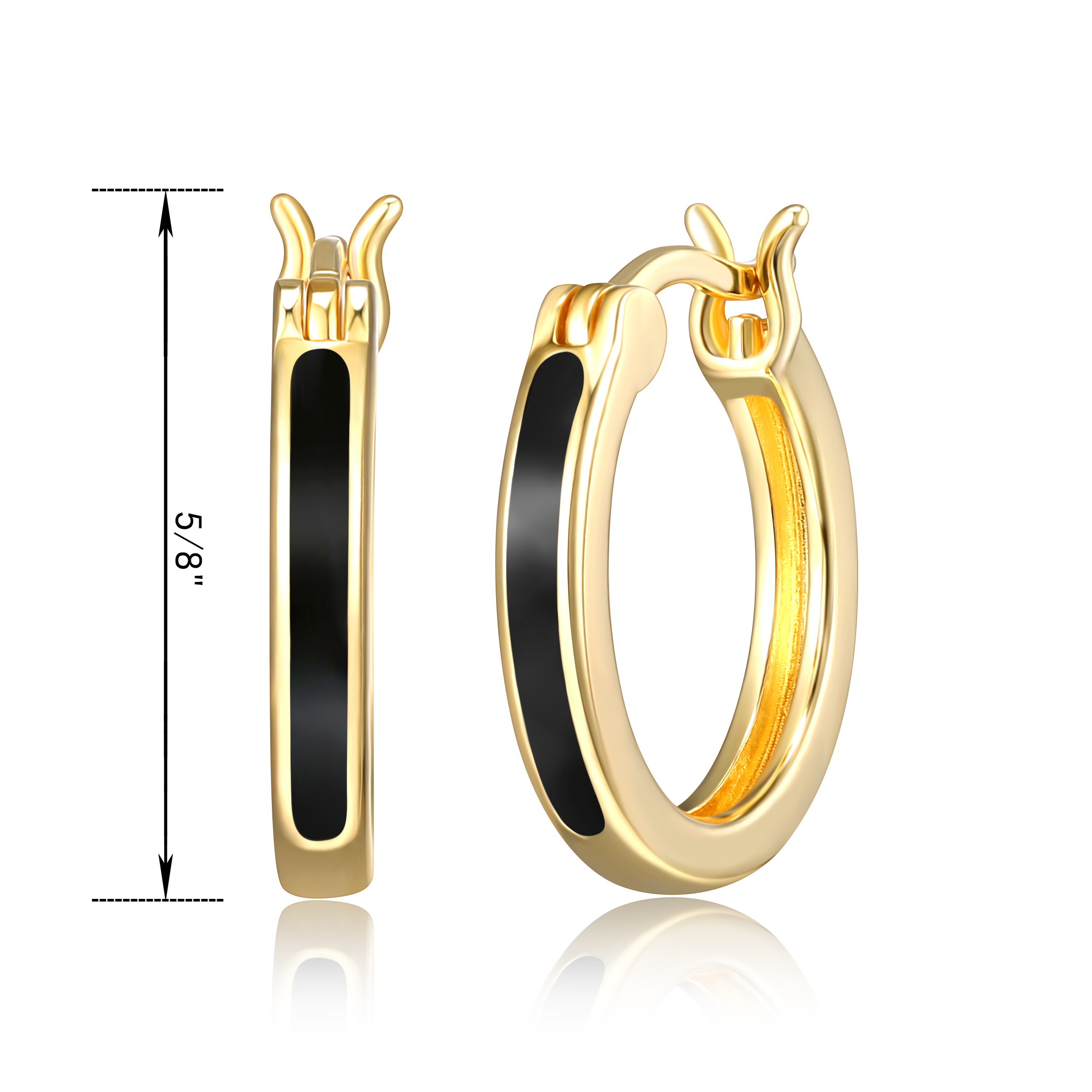 Forever Facets Women's Gold over 925 Sterling Silver Hoop Earring Jewellery