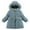 Light Blue, variant on Meresysid Toddler Girl's Winter Coat Jacket Hooded Kids Toddler Flower Print Parka Outwear Warm Cotton Puffer Hooded Jacket Dark Blue