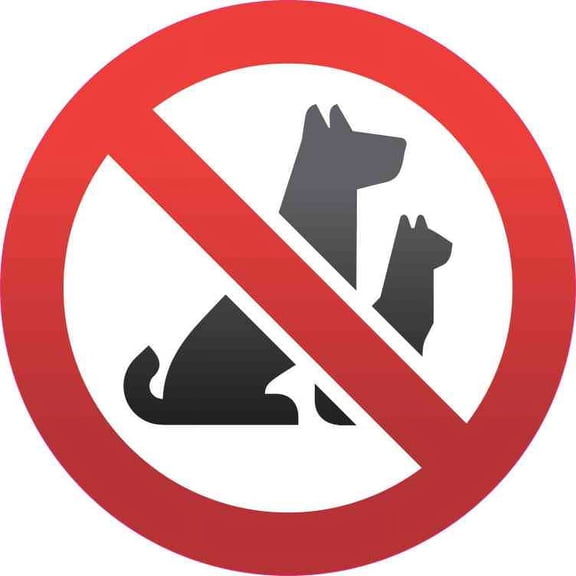 5in x 5in No Pets Sticker Vinyl Circular Sign Door Decal Animal Stickers