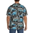 thumbnail image 5 of Wukai Blue Excavator Men's Casual Short-Sleeve Button Down Shirt - Lightweight Summer Dress Shirt for Daily Wear-X-Large, 5 of 7