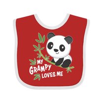 Inktastic My Grampy Loves Me Cute Panda Boys or Girls Baby Bib