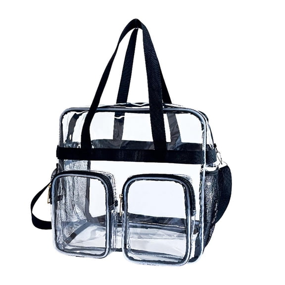 pangttian Transparent Clear Stadium Tote Bag For Women With Handle Adjustable Strap Beach Cross-Body Shoulder Clear concert Approved Bags For Gym Sports Games