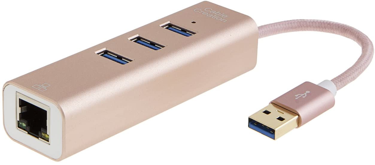 CableCreation USB 3.0 Hub 3Port with RJ45 Port, Aluminum USB