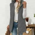 thumbnail image 5 of Fnooota Womens Puffer Vests with Hood, Lightweight Sleeveless Zip up Mid-length Winter Jackets Gray Size 2XL, 5 of 7
