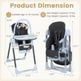 thumbnail image 3 of INFANS High Chair for Babies and Toddlers, Foldable Highchair with 7 Different Heights 4 Reclining Backrest Seat 3 Setting Footrest, Removable Tray Built-in Rear Wheels with Locks, 3 of 8