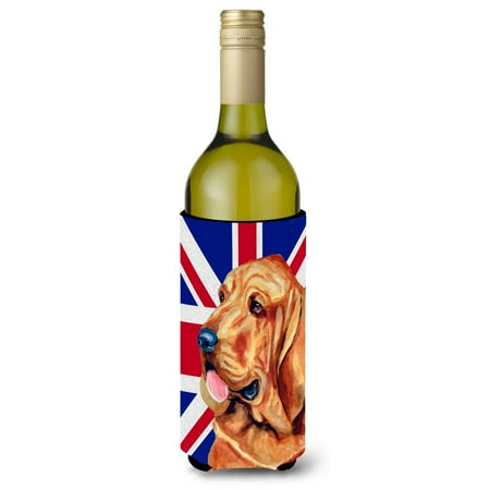 

Carolines Treasures LH9483LITERK Bloodhound with English Union Jack British Flag Wine Bottle Hugger Wine Bottle