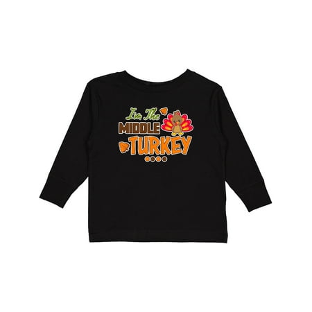 

Inktastic Thanksgiving Im The Middle Turkey Boys or Girls Long Sleeve Toddler T-Shirt