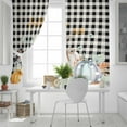 thumbnail image 5 of Fsddascl Pumpkin Fall Blackout Curtains for Bedroom/Living Room, Thermal Insulated Kitchen Curtains, Thanksgiving Botanical Black White Plaid Bird Grommet Darkening Window Treatment Drapes 52"x72"x2, 5 of 6