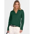 thumbnail image 6 of Women'S V Neck Long Sleeve Sweaters Dressy Casual Business Basic Knit Pullover Top Green L, 6 of 9