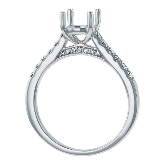 14K White Gold 1/4 ct. White Diamonds Semi-Mount Engagement Ring by Hollywood Hills Jewelers