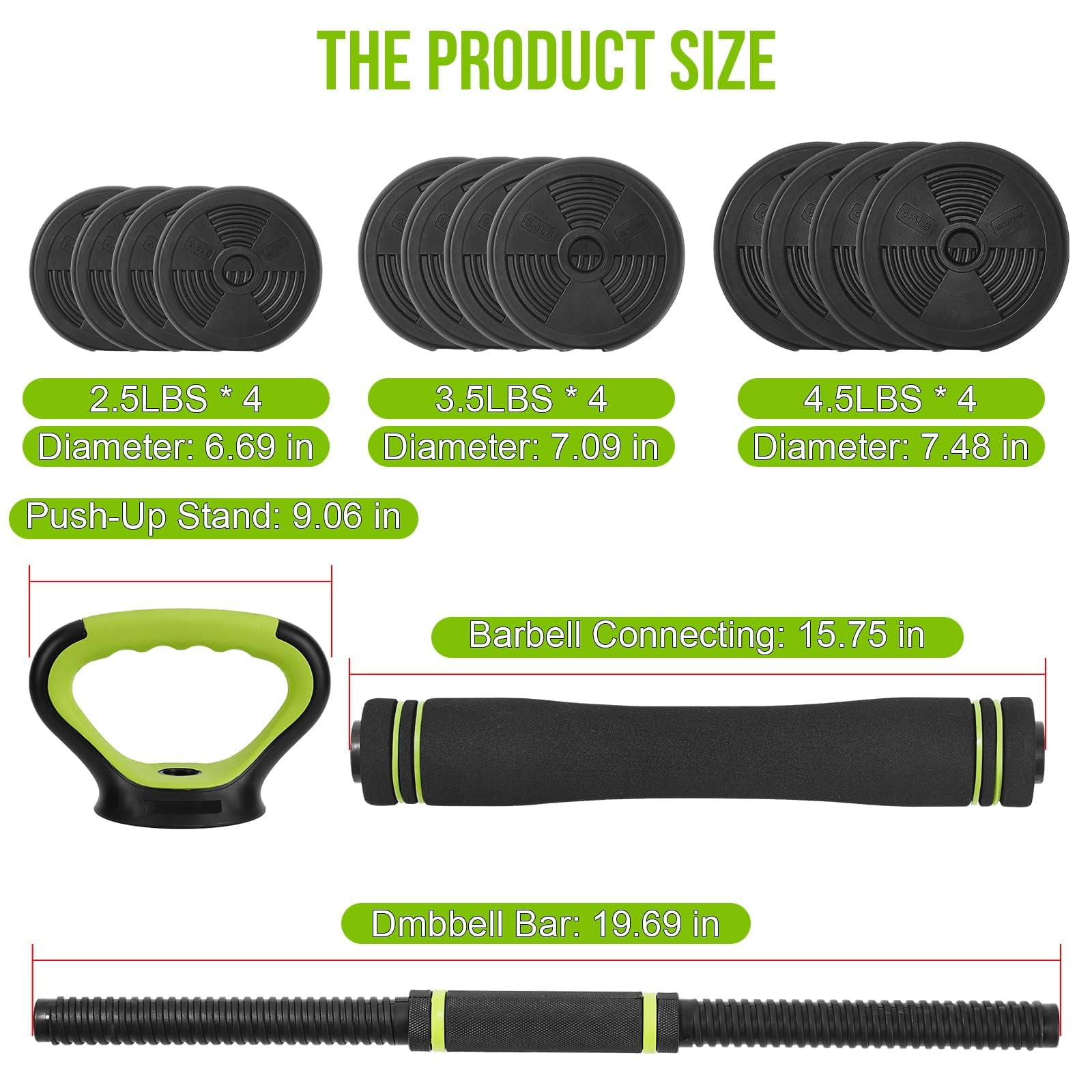 Gaderth Adjustable Dumbbell And Kettlebell Set, 4 In 1 Adjustable Weights Used As Kettlebells, Barbell, Push Up Stand For Home Gym Workout Equipment