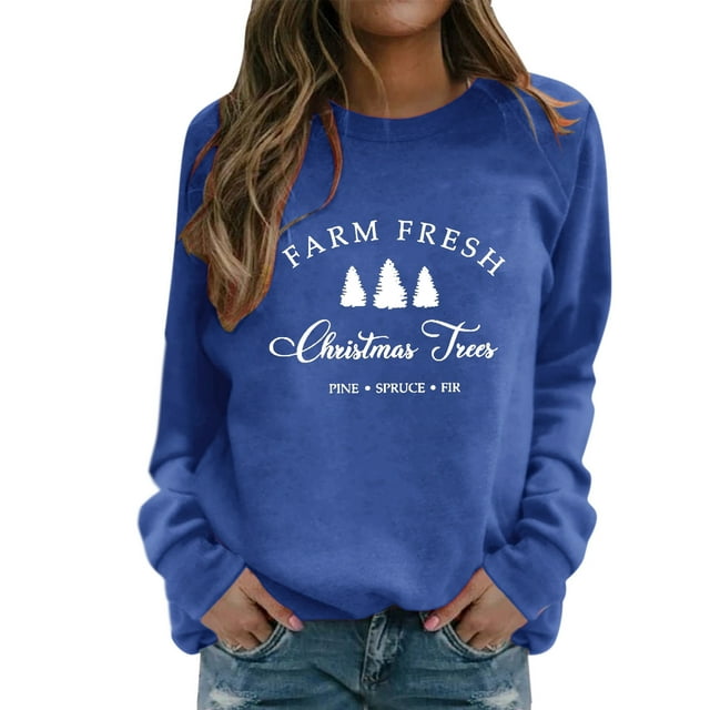 Chandail en Molleton de Noël pour Femmes Col Rond Chandail Chaud de Vacances Xmas Veste Imprimée Mode Mi-Longue Fermeture à Manches Longues Cardigan