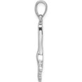 thumbnail image 2 of Sterling Silver Rhod-Plated Polished Grooved Ginkgo Leaf Pendant (Width 16.5) (Length 32.85) - Jbsp, 2 of 5