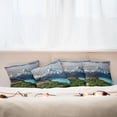 thumbnail image 3 of Ambesonne Nature Throw Pillow Cover 4 Pack, Mount Cook Pukaki Lake, 16", Blue White Green, 3 of 6