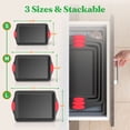 thumbnail image 2 of NutriChef Kitchen Deluxe Oven Non Stick Gray Carbon Steel 3 Piece Bakeware Set, 2 of 6