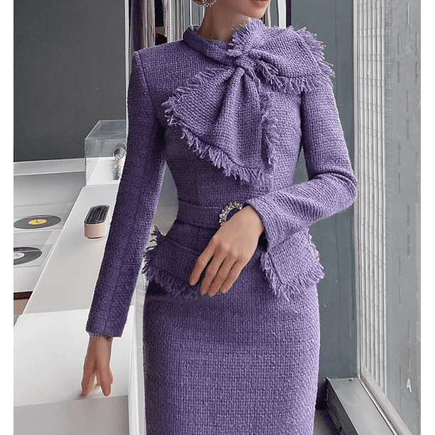 Purple tight fitting dress discount