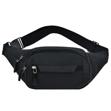 NUOLUX Waist Bag Durable Fashionable Oxford Cloth Travel Pocket Fanny Pack Running Belt for Outdoor Sports Men (Black)