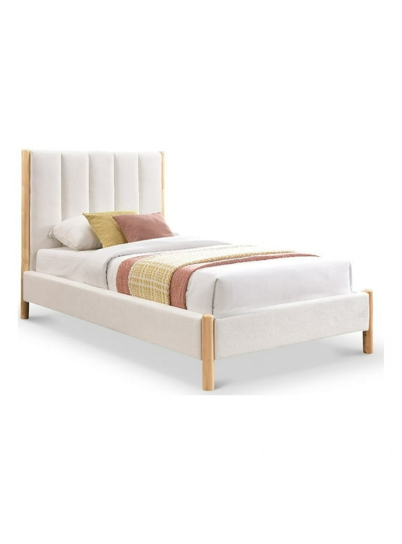 Meridian Furniture Kona Cream Fabric Twin Bed