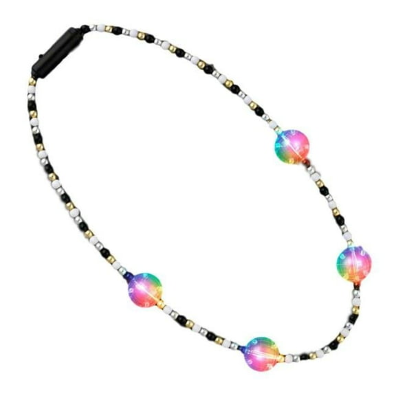 Flashing Disco Prism Balls Fancy Party Necklace, Multicolor