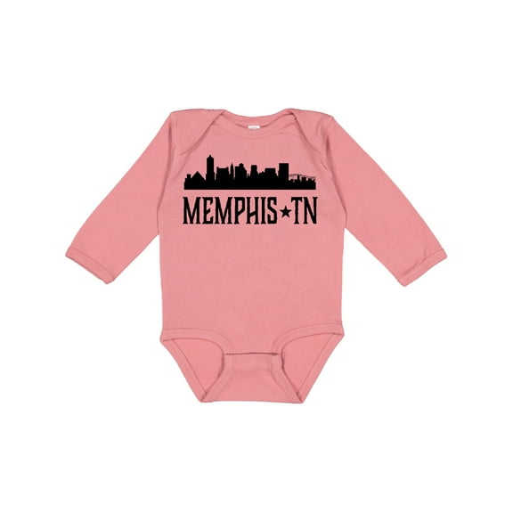 Inktastic Memphis Tennessee City Skyline Boys or Girls Long Sleeve Baby Bodysuit