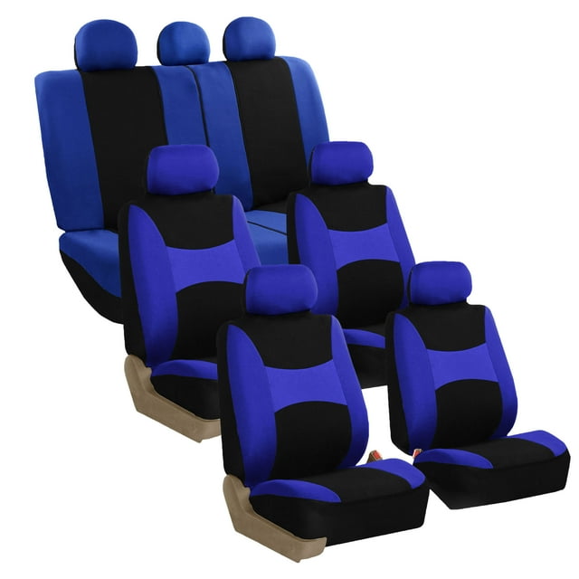 FH Group Universal Fit Car Seat Covers Flat Cloth, Split Benches for Cars, Auto, Trucks, SUV 3 Rows