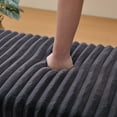 thumbnail image 3 of 30.7" Wide Multi-Functional Foldable Foot Rest, Upholstered Coffee Table  with Black Metal Legs , Wooden Storage Shelf,Faux Fur Foot Stool for Living Room Bedroom Entryway Hotel,Charcoal, 3 of 7