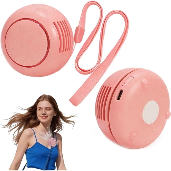 Mini Clip On Fan, Portable Silent Bladeless Fan, Hands Free Small Fan with 3 Speeds & Queit, USB Rechargeable, Night Light, Shirt and Waist Clips Whirlwind Fans, Suitable for Outdoor, Travel, Office