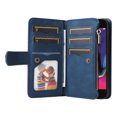 thumbnail image 2 of Multifunctional Case for iPhone 7, iPhone 8, iPhone SE 2020 & SE 2022,[RFID Blocking] 9 Credit Cards Holder with Wrist Strap, Premium PU Leather Zipper Wallet Purse Magnetic Flip Phone Cover, Blue, 2 of 12