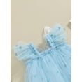 thumbnail image 6 of FEORJGP Toddlers Girls A-line Dress Fly Sleeve Princess Dress Shiny Heart Butterfly Party Dress Summer Tulle Dress Square Neck A-line Dress for Holiday Daily Party, 6 of 9